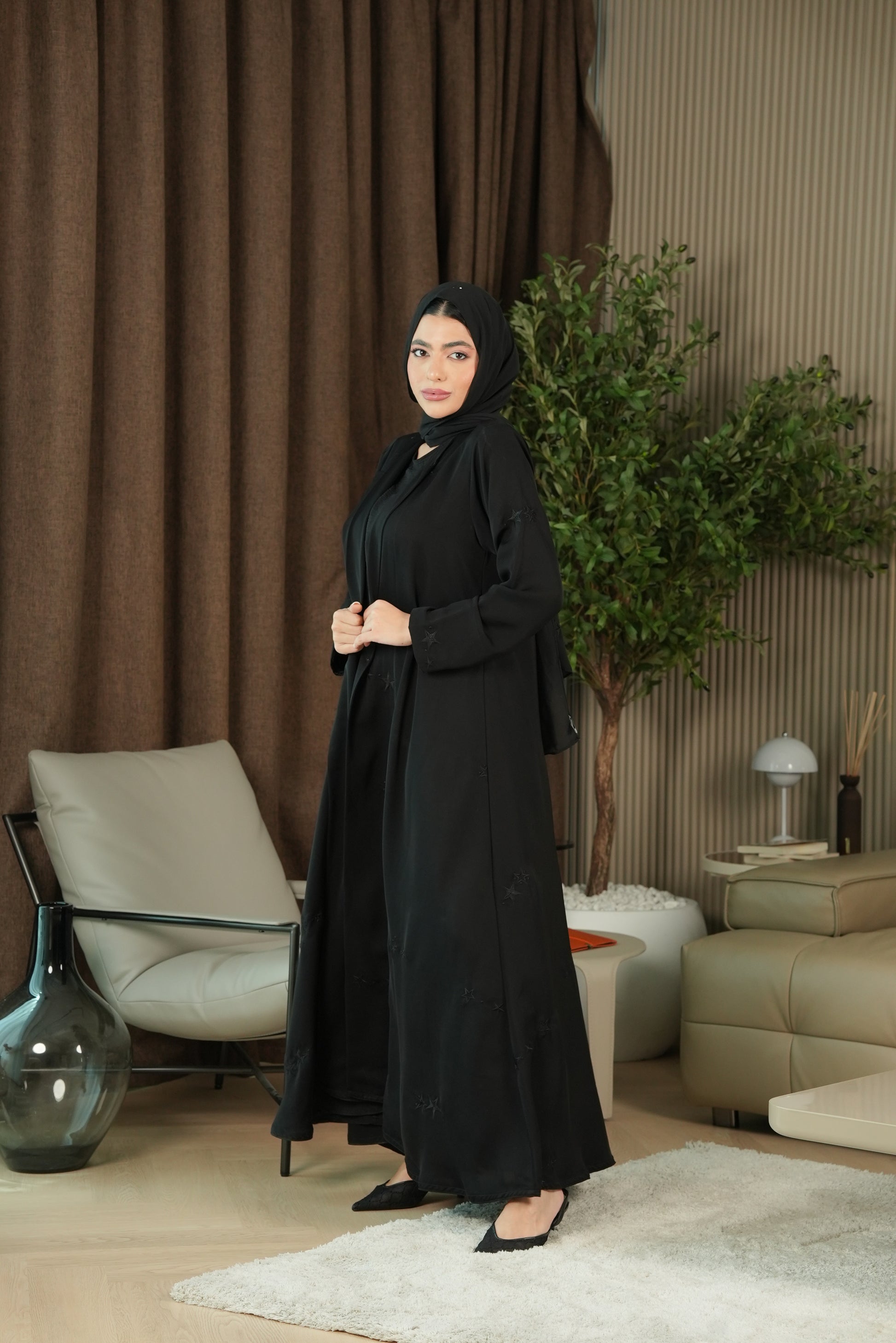 Twilight Spark Abaya - Black