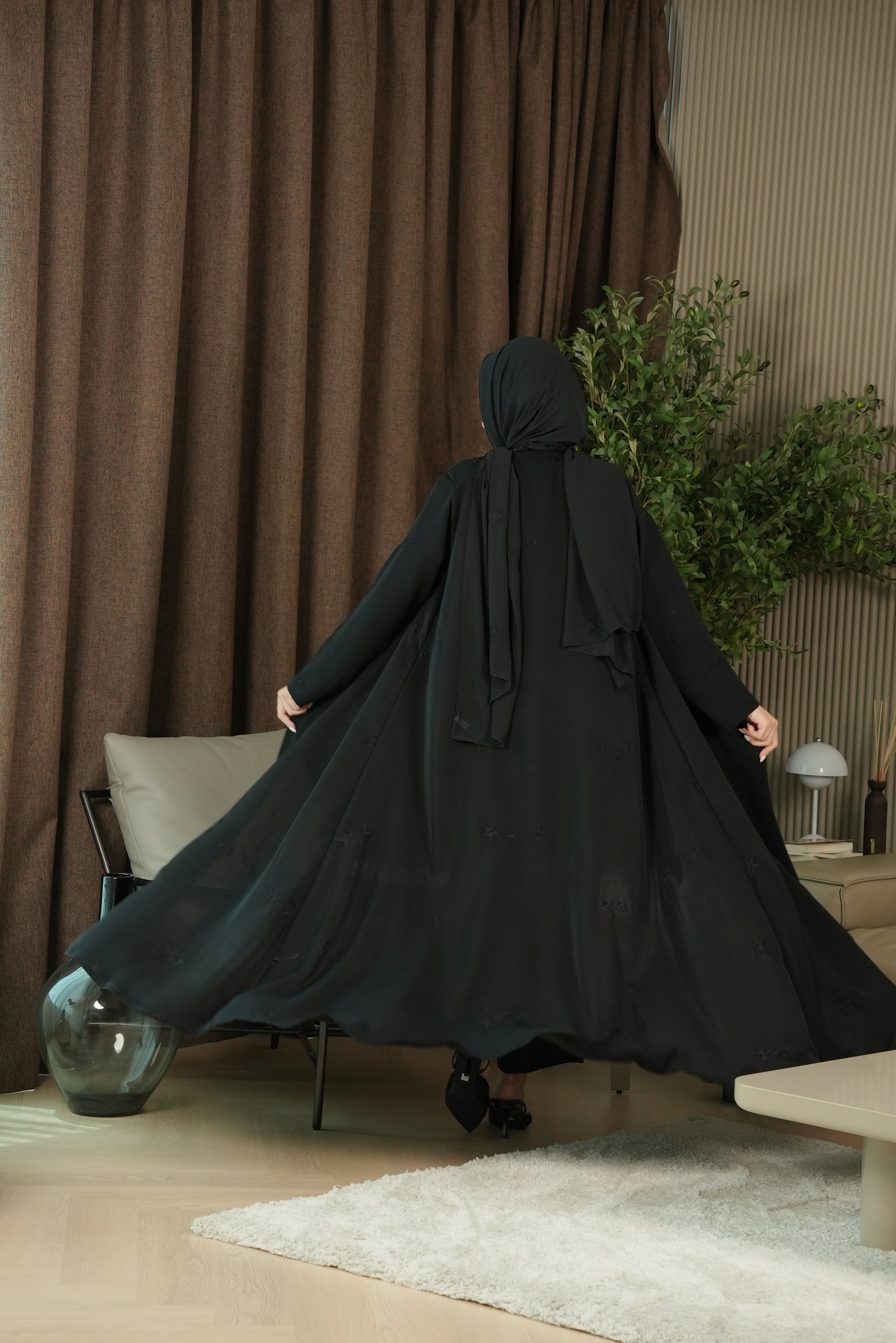 Twilight Spark Abaya - Black