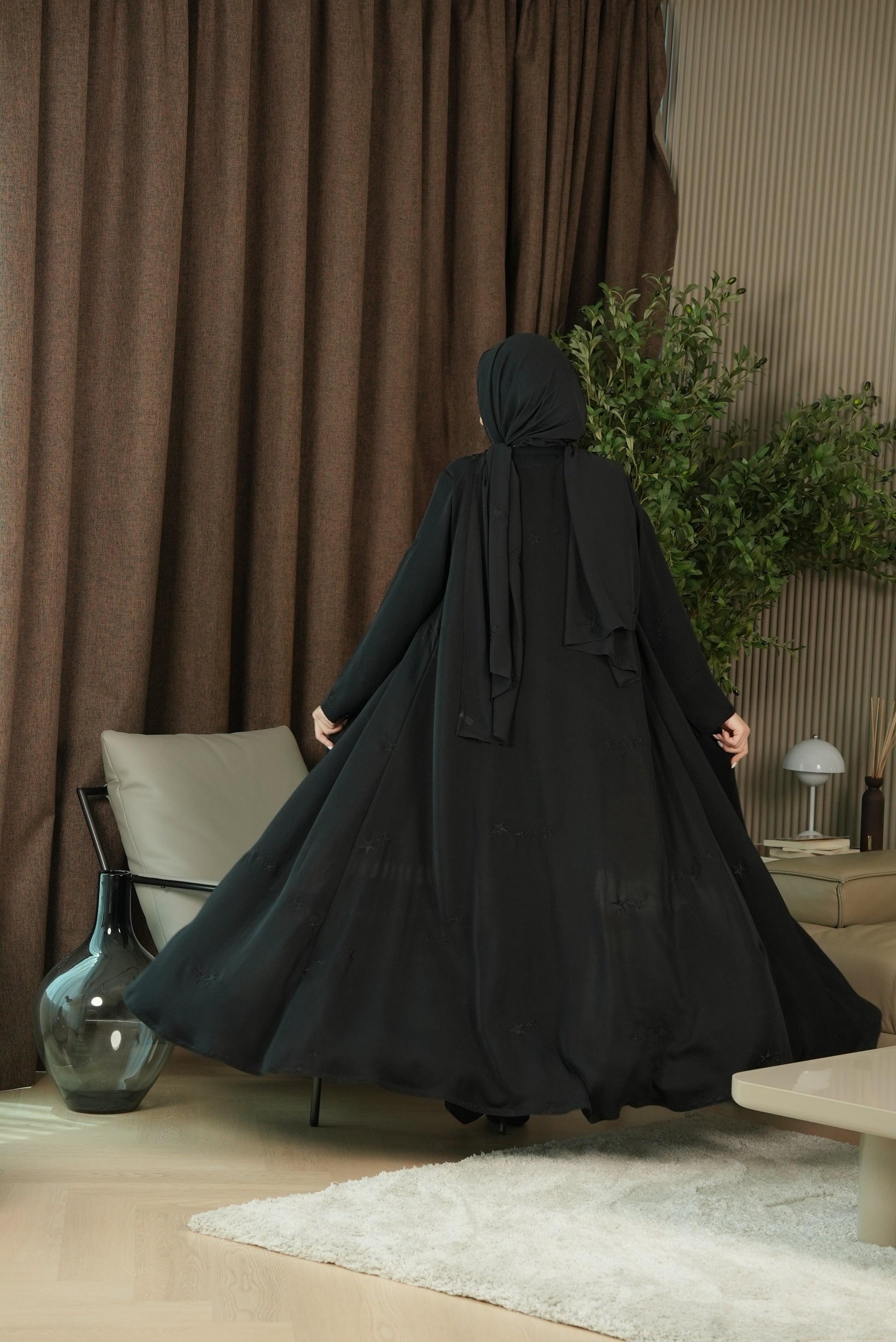 Twilight Spark Abaya - Black