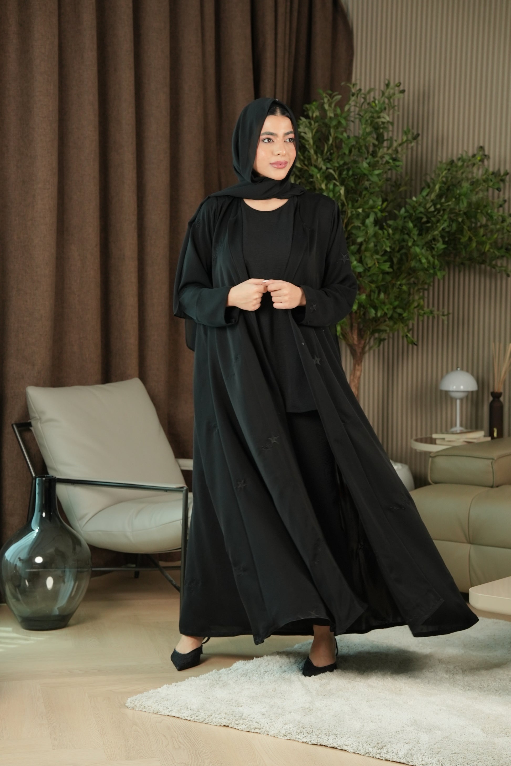 Twilight Spark Abaya - Black