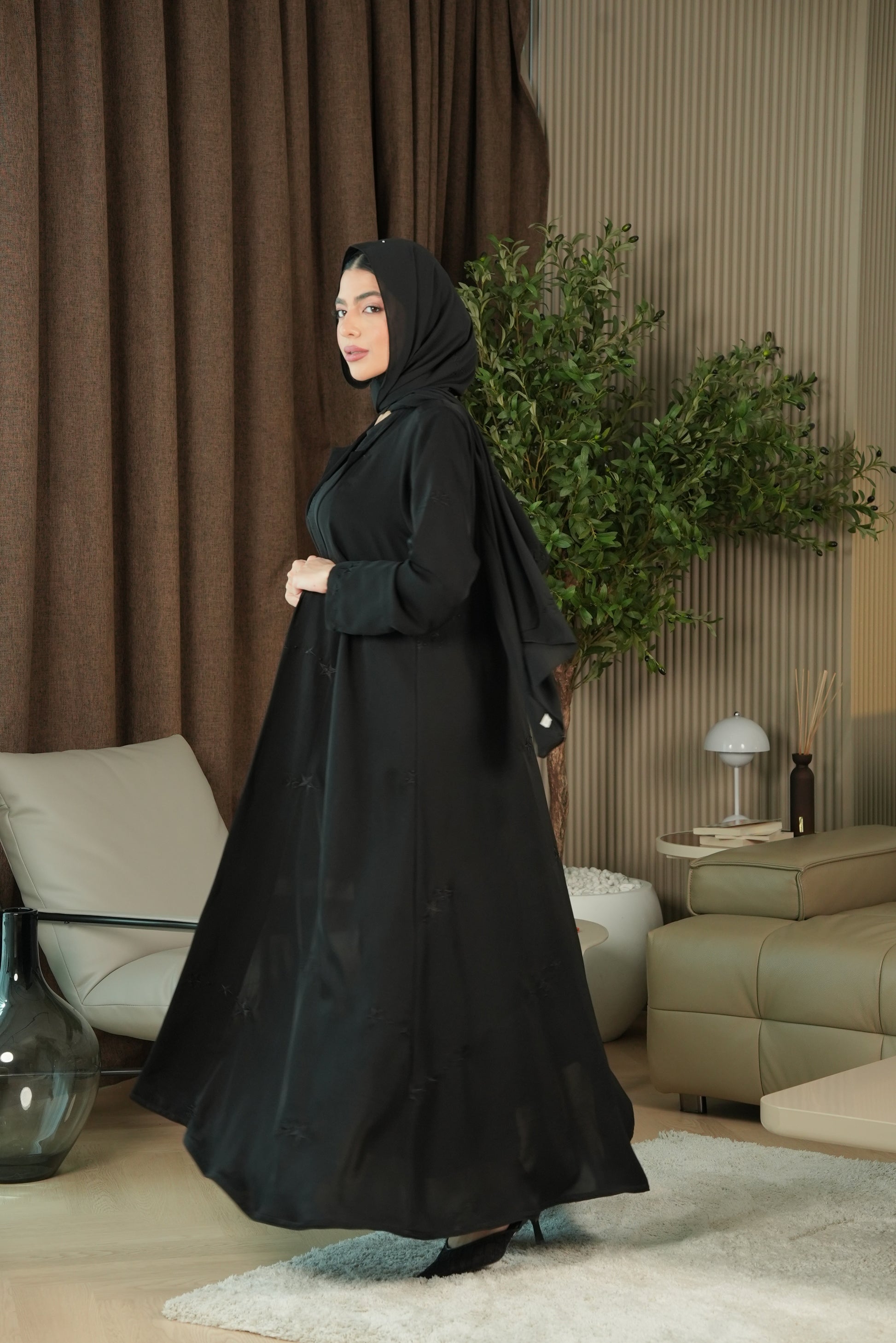 Twilight Spark Abaya - Black