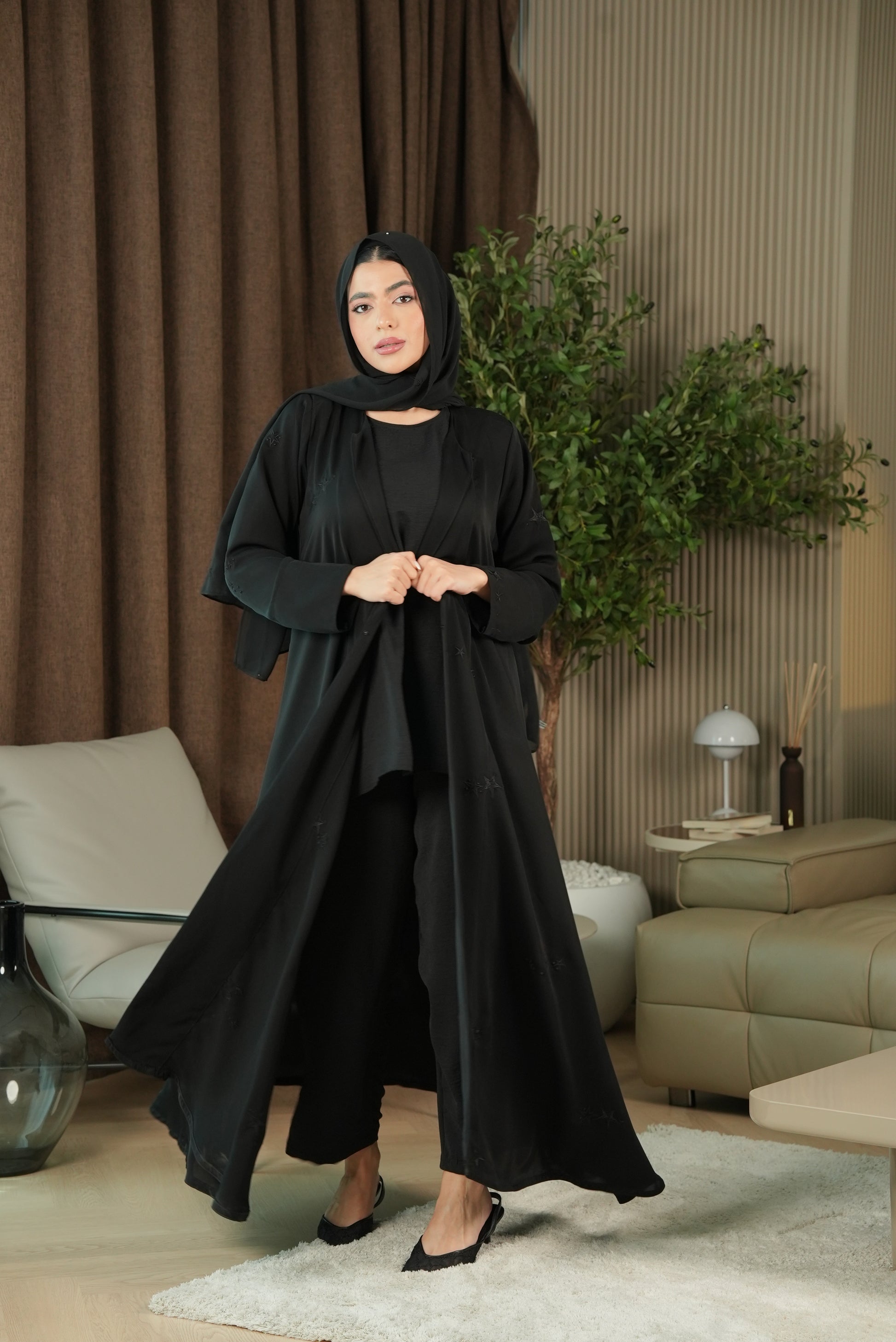 Twilight Spark Abaya - Black