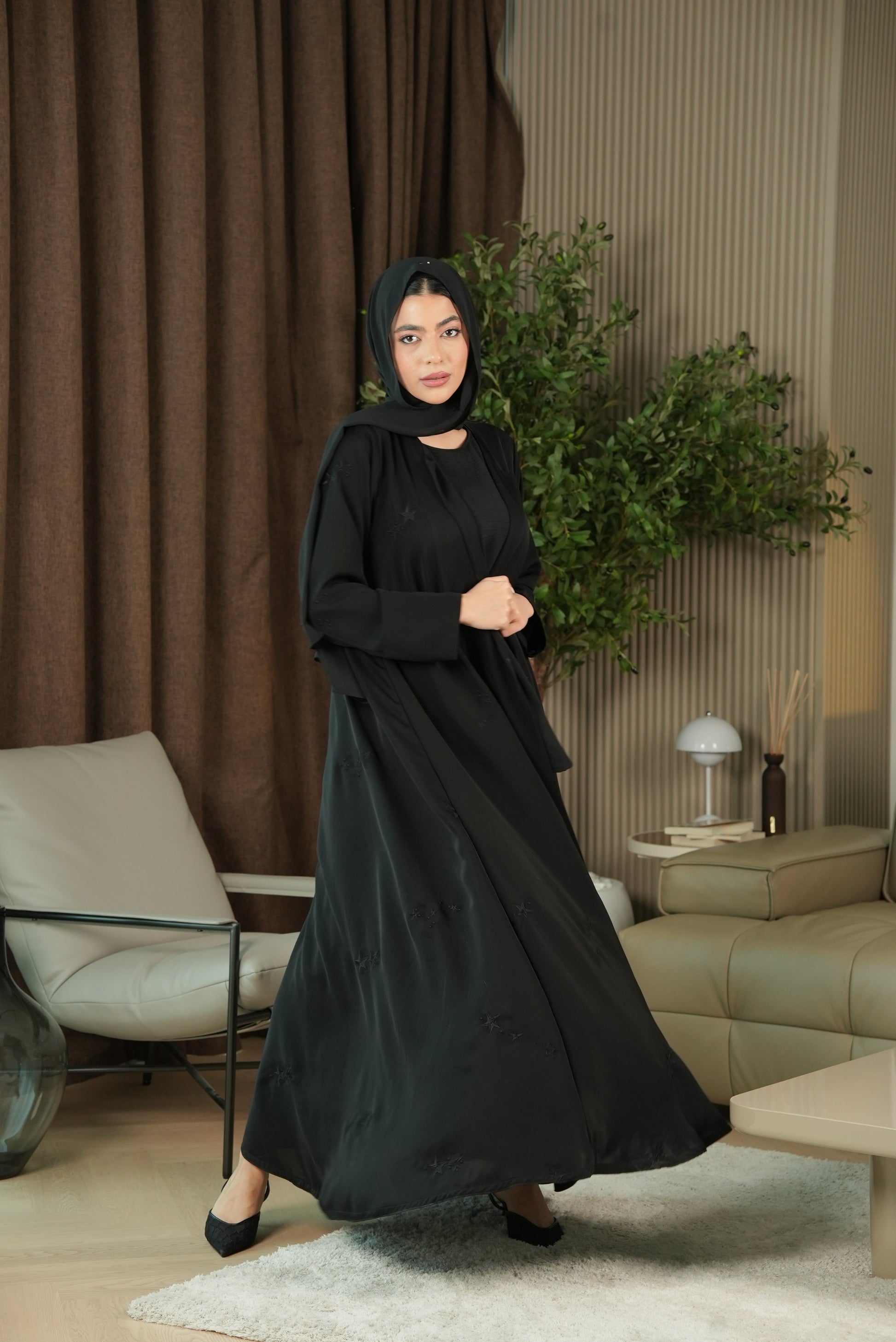 Twilight Spark Abaya - Black