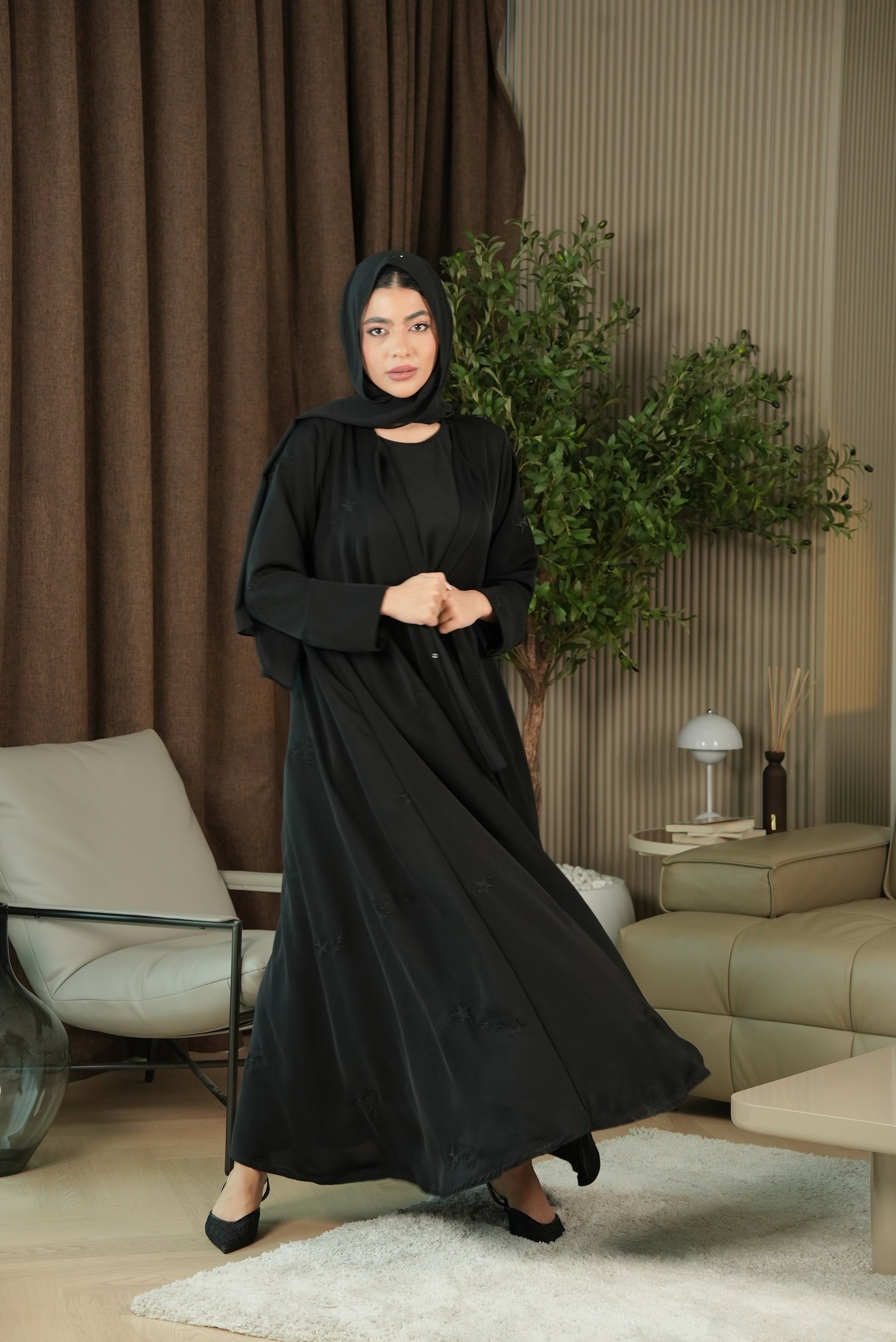 Twilight Spark Abaya - Black