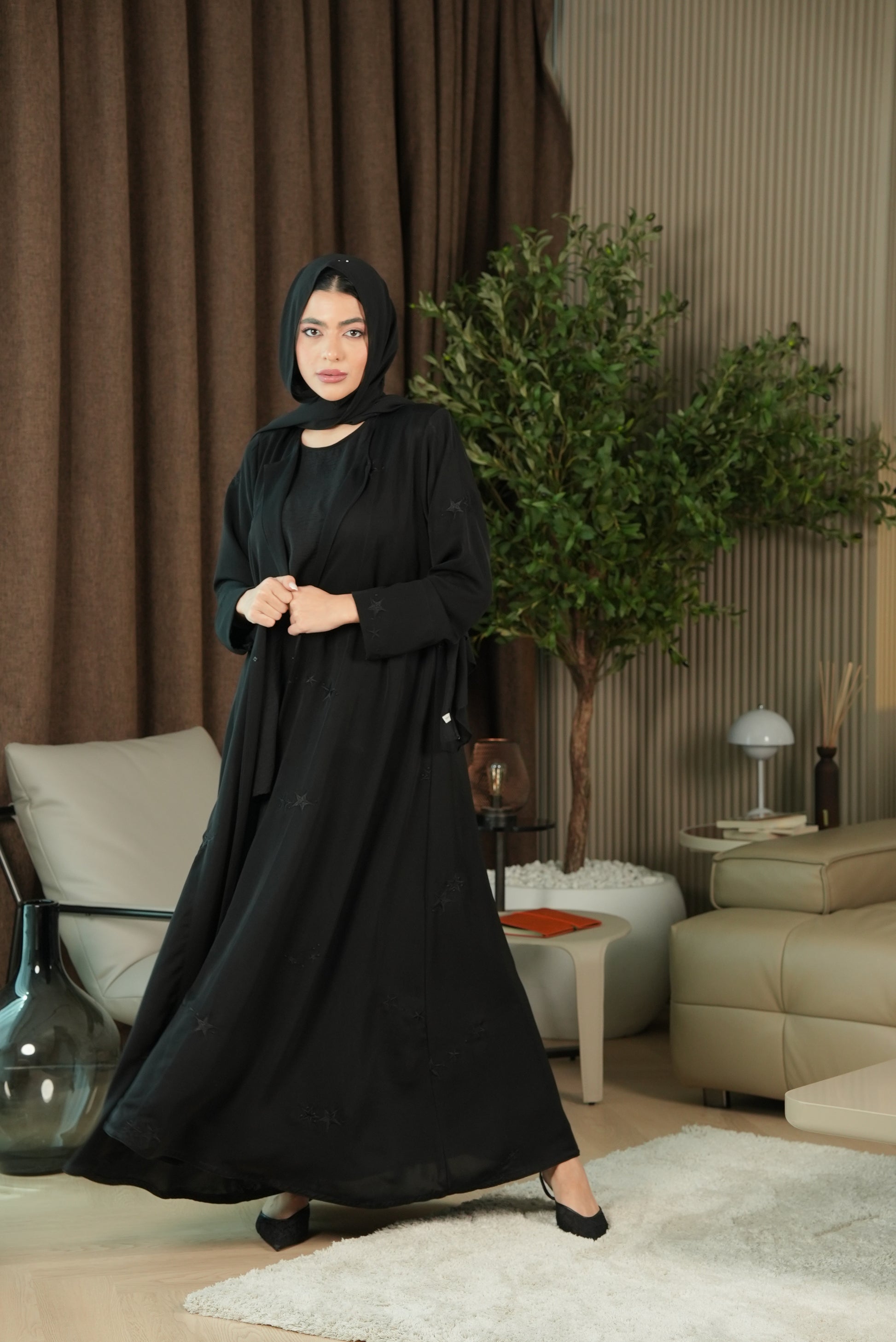 Twilight Spark Abaya - Black