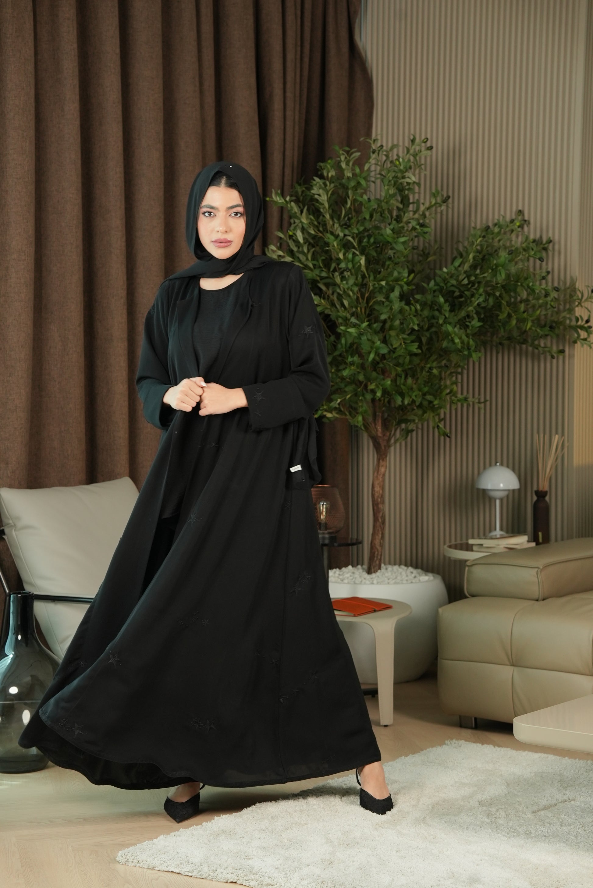 Twilight Spark Abaya - Black