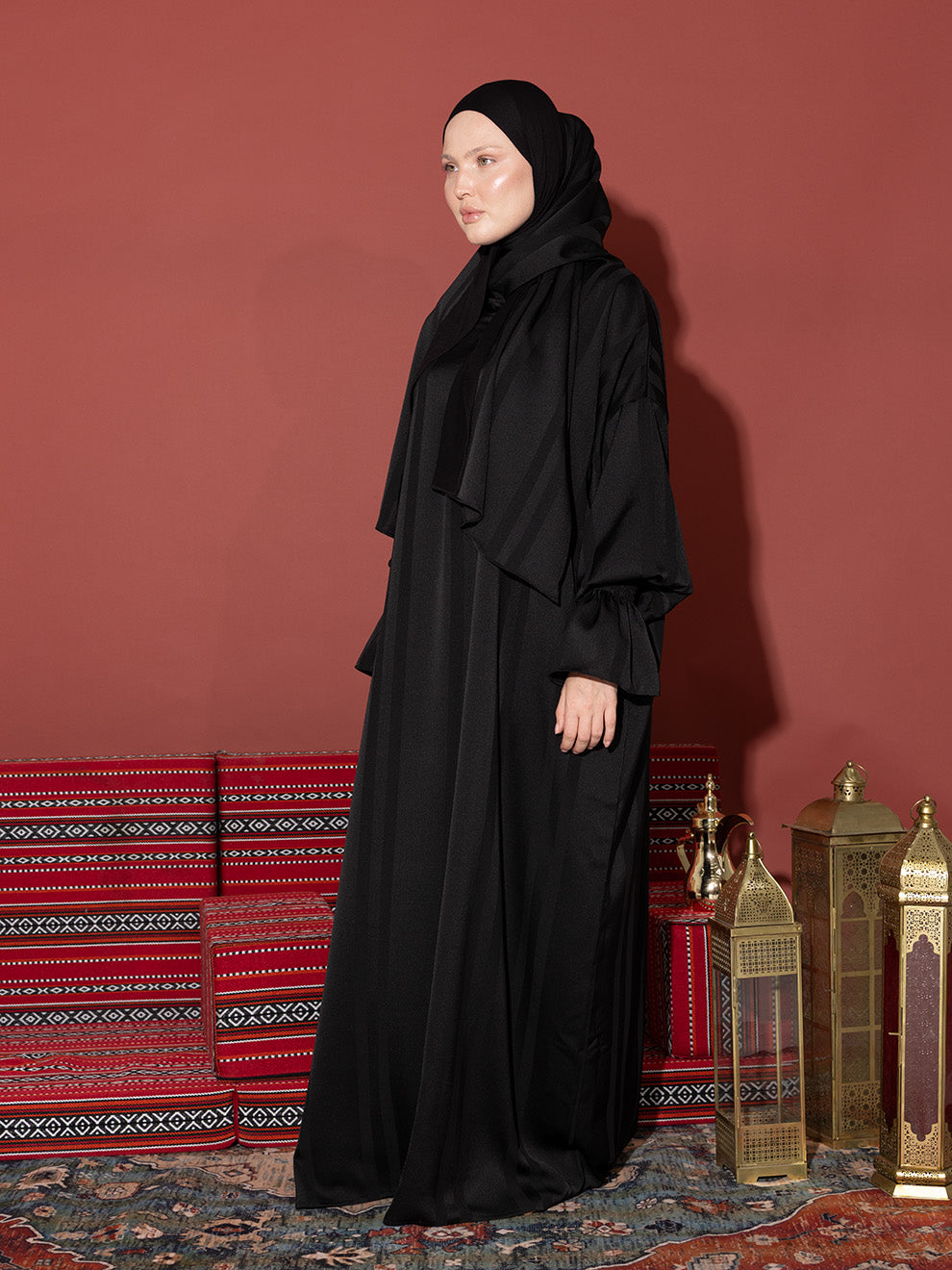 Striped Prayer Abaya