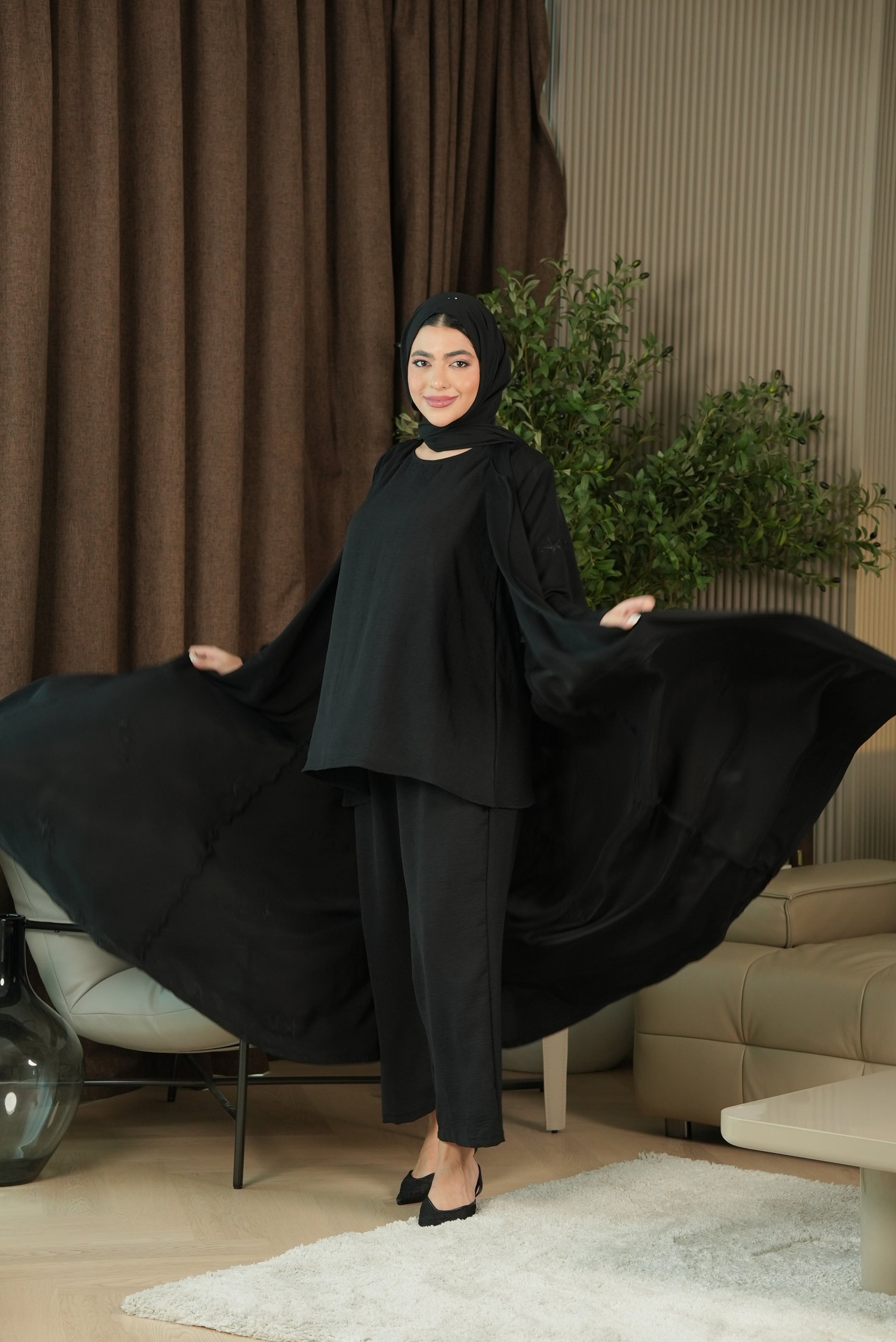 Twilight Spark Abaya - Black