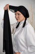 Black magnet hijab with cotton cap and chiffon scarf – Nawara