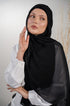 Black magnet hijab with cotton cap and chiffon scarf – Nawara
