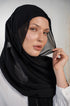 Black magnet hijab with cotton cap and chiffon scarf – Nawara