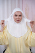 Off-white Magic Chiffon Hijab with built-in cotton cap | Nawara 