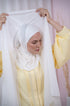 Off-white Magic Chiffon Hijab details | Nawara 