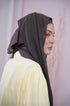 Mocha Magic Chiffon Hijab side View | Nawara 