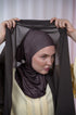 Mocha Magic Chiffon Hijab details | Nawara 