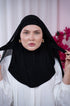 Black Magic Chiffon Hijab with built-in cotton cap | Nawara 