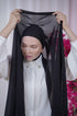 Black Magic Chiffon Hijab details | Nawara 
