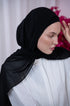 Black Magic Chiffon Hijab side View | Nawara 
