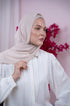 Beige Magic Chiffon Hijab Front View | Nawara 