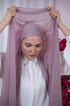 Pink Magic Chiffon Hijab details | Nawara 