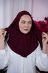 Burgundy Magic Chiffon Hijab with built-in cotton cap | Nawara 