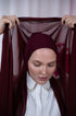 Burgundy Magic Chiffon Hijab details | Nawara 