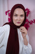 Burgundy Magic Chiffon Hijab Front View | Nawara 