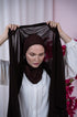 Burgundy Magic Chiffon Hijab details | Nawara 