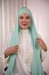 Tiffany blue Chiffon Hijab with Matching Cotton Cap | Nawara UAE