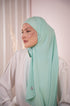 Tiffany blue Premium Chiffon Hijab side View | Nawara Hijab