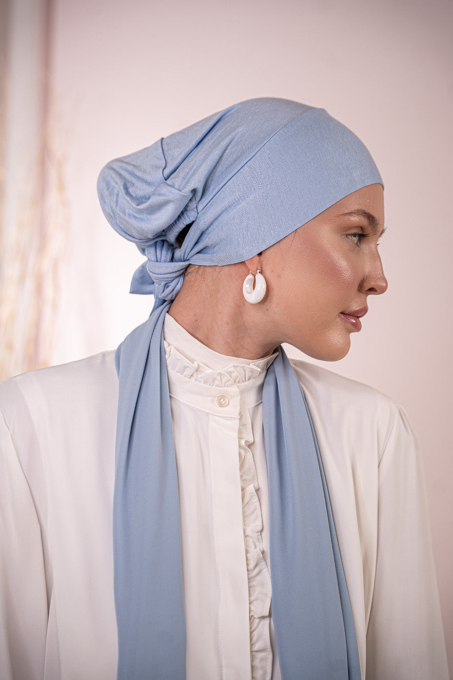 Desert sky Premium Chiffon Hijab details | Nawara Hijab