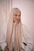 Beige Chiffon Hijab with Matching Cotton Cap | Nawara UAE