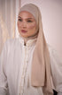 Beige Premium Chiffon Hijab Front View | Nawara Hijab