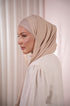 Beige Premium Chiffon Hijab side View | Nawara Hijab