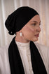 Black Premium Chiffon Hijab details | Nawara Hijab