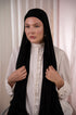 Black Chiffon Hijab with Matching Cotton Cap | Nawara UAE
