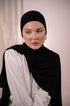 Black Premium Chiffon Hijab Front View | Nawara Hijab
