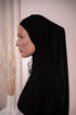 Black Premium Chiffon Hijab side View | Nawara Hijab