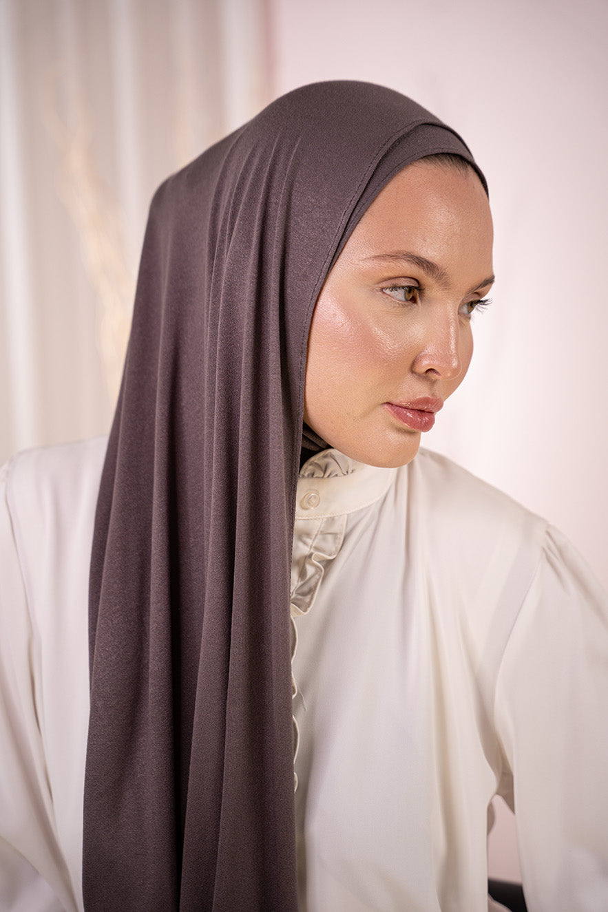 Mocha Nawara Sheila side view | Nawara Hijab