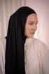 Black Ready-to-Wear Cotton Gauze Hijab | Nawara