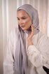 Silver Ready-to-Wear Cotton Gauze Hijab | Nawara